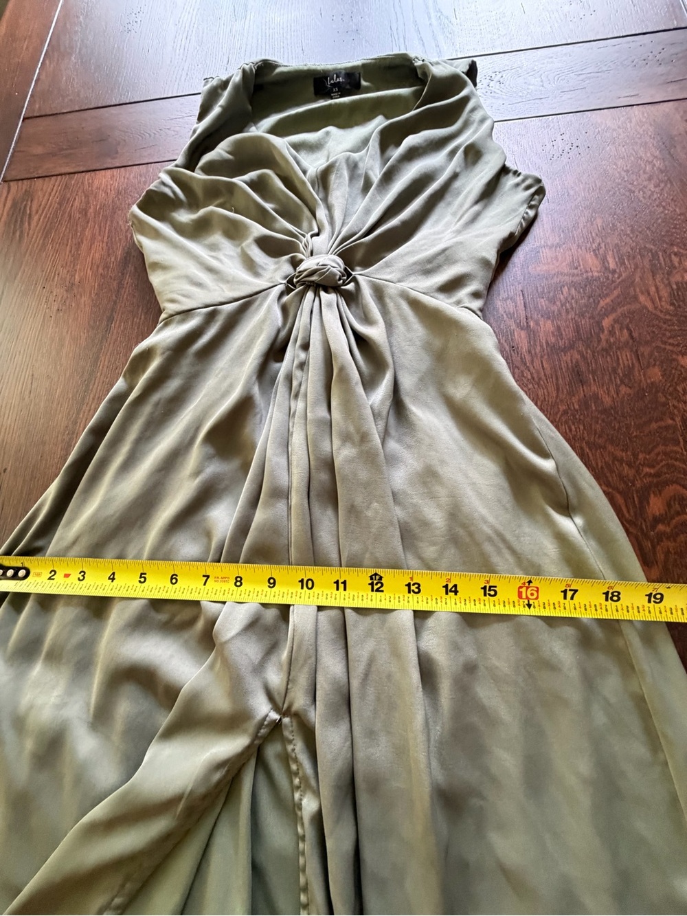 Lulu's Olive Green Twist-Front V-Neck Maxi Dress - Picture 8 of 8